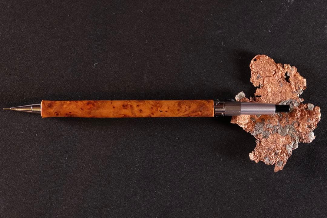 PG5木軸カスタムシャープペンシル0056 花梨瘤 高村杢工房