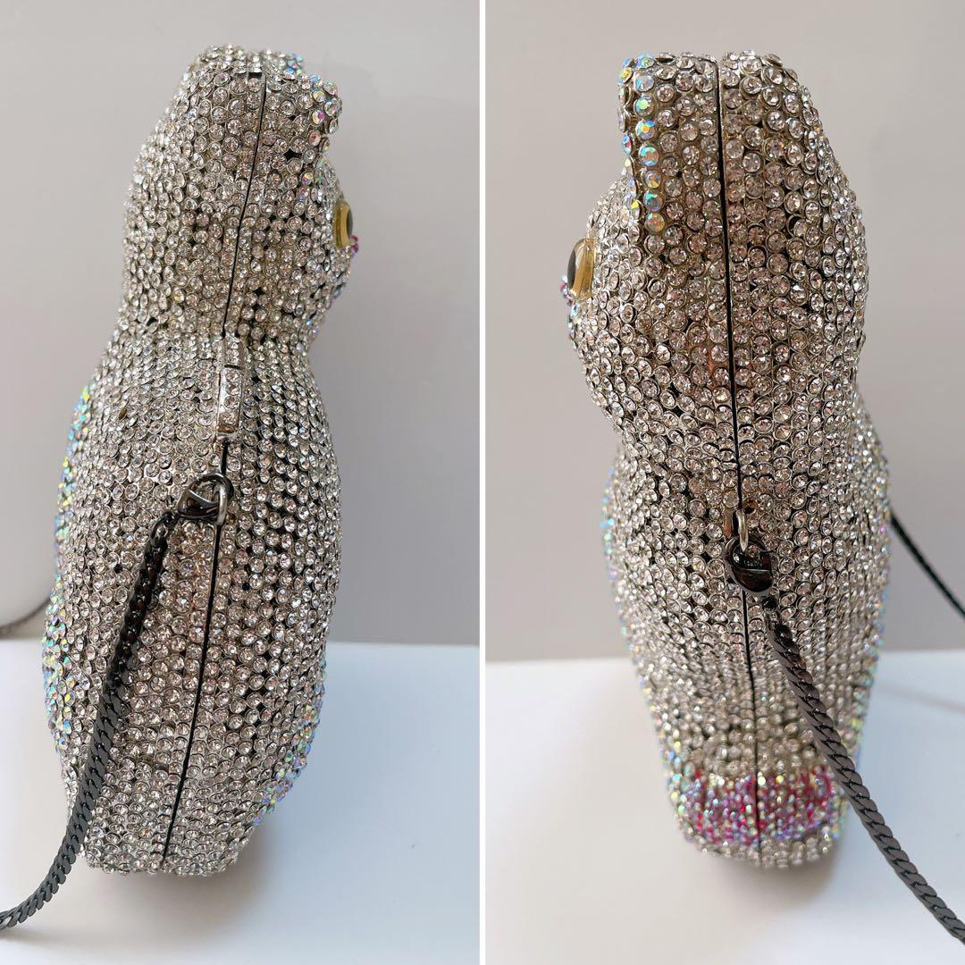 ネコ型 猫型 ダイカット ラインストーン バッグ 鞄 キラキラ パーティー 豪華