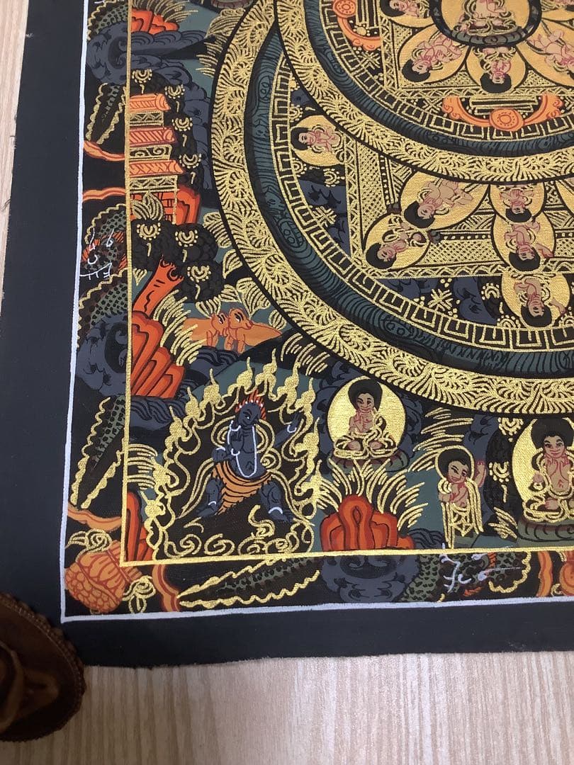 《 チベット密教　新品　1点物 》 手描き　曼荼羅　仏陀　釈迦　仏教　密教　34