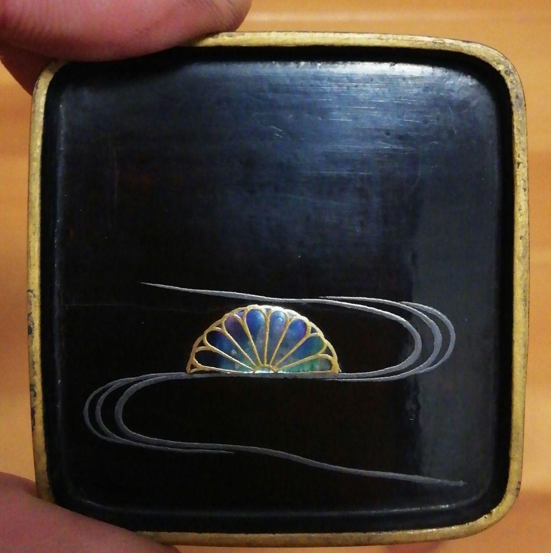 玉泉作　蒔絵　高台寺　波車　香合　時代箱付　茶道具