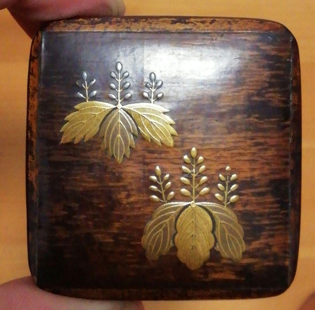 玉泉作　蒔絵　高台寺　波車　香合　時代箱付　茶道具