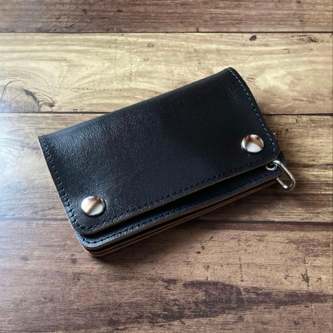 【たー】トラッカーウォレット150（ミドル）3層【お札を折らずに収納】