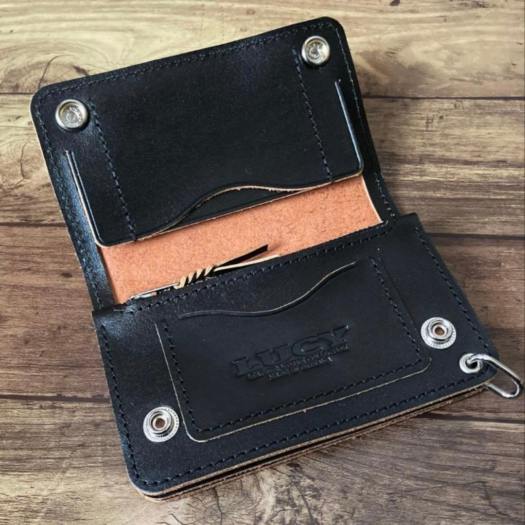 【たー】トラッカーウォレット150（ミドル）3層【お札を折らずに収納】