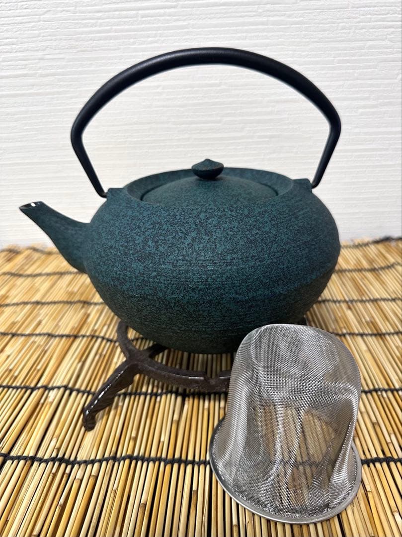 未使用品 鋳心ノ工房 増田尚紀デザイン 平つぼL 鉄急須 南部鉄瓶 南部