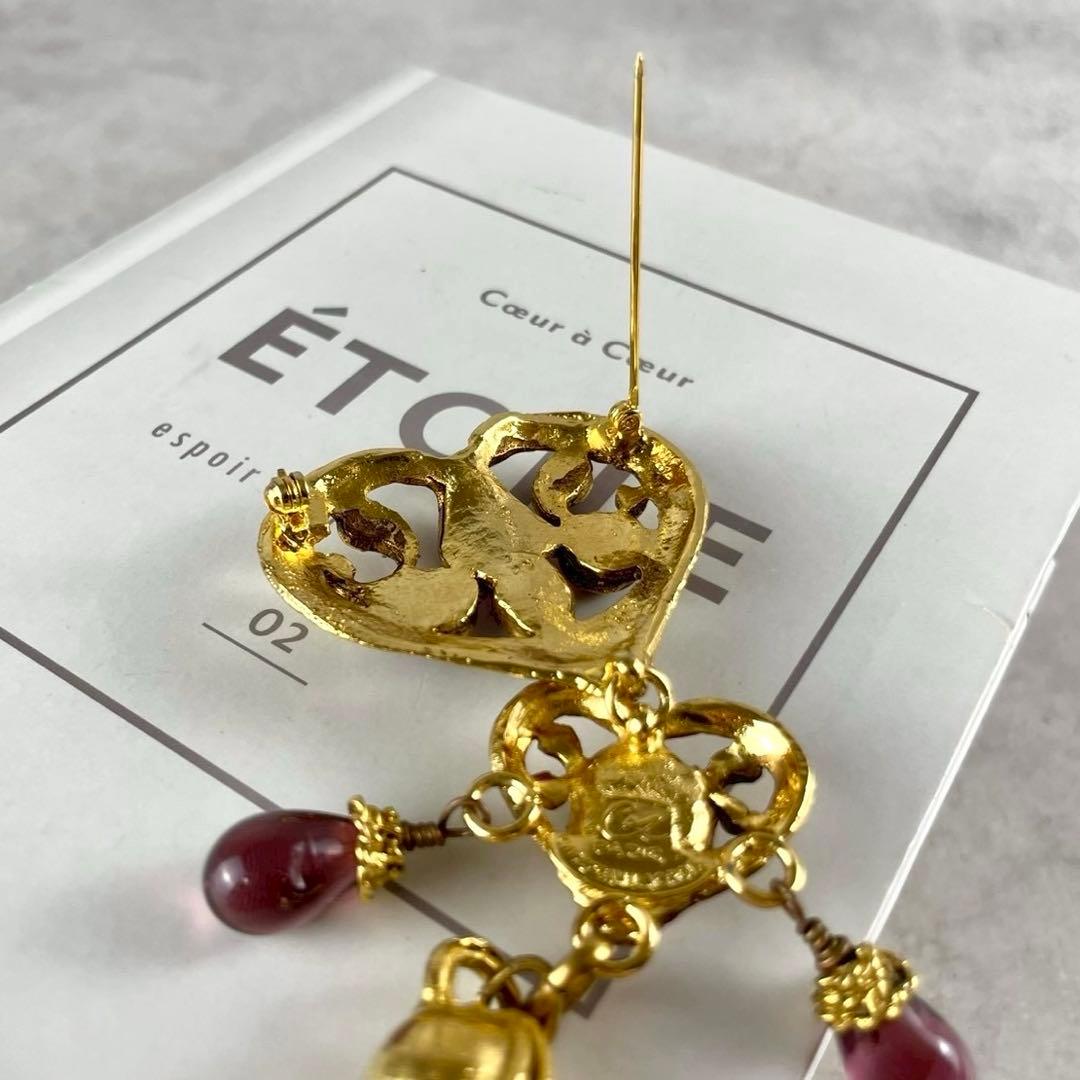 Christian Lacroix ヴィンテージ ハートマルチカラー ブローチ