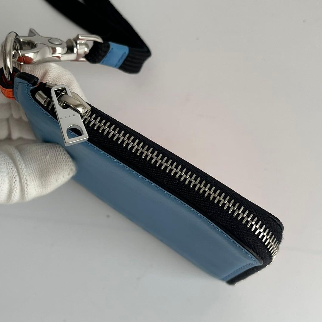 未使用級✨　MARNI ケース　ネックポーチ　ポーチ　バイカラー　レザー