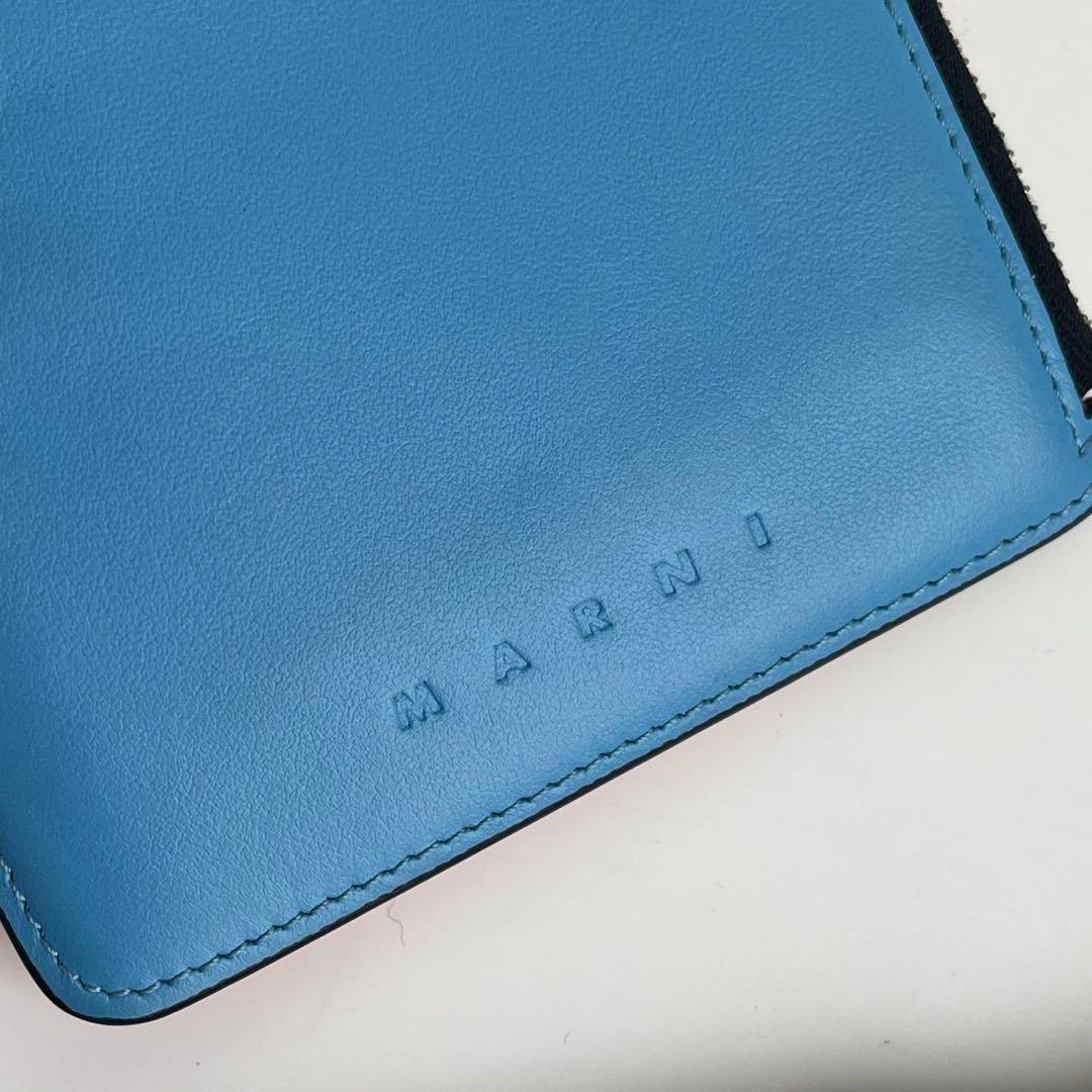 未使用級✨　MARNI ケース　ネックポーチ　ポーチ　バイカラー　レザー