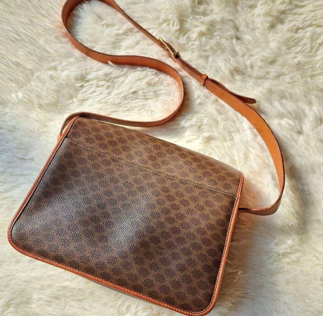 セリーヌ CELINE バッグ ガンチーニ金具 マカダム柄 フラップ PVC