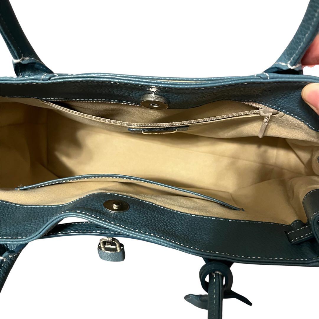 【最終値下げ】傳濱野 皇室御用達 ✨ミーティア⭐️ハンドバッグ/セピアブルー