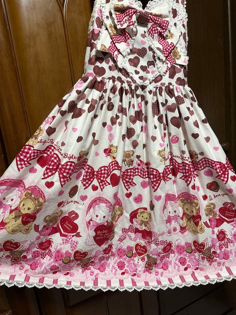 くみゃちゃんのLoveLoveValentine柄JSKⅡ＋オーバーニー