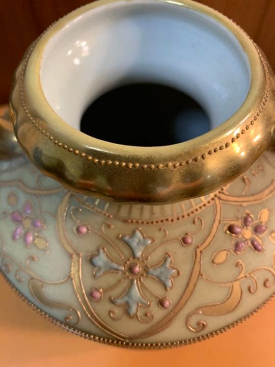 アンティーク ドームナンシー アイリス紋花器 オパールセント パートド