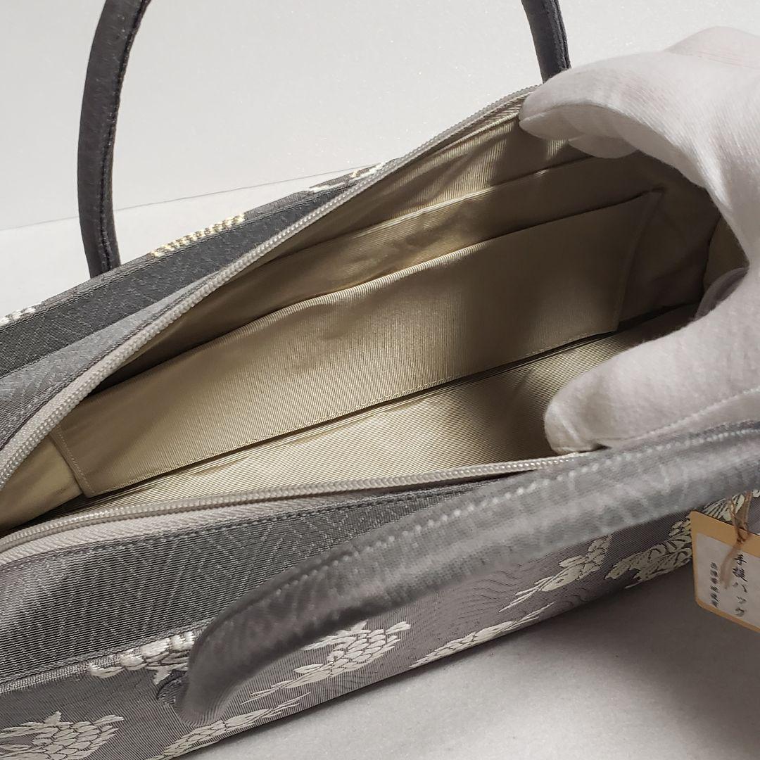 (8277)新品 利休バッグ 日本製 西陣織 帯地 和装用 あおりバッグ