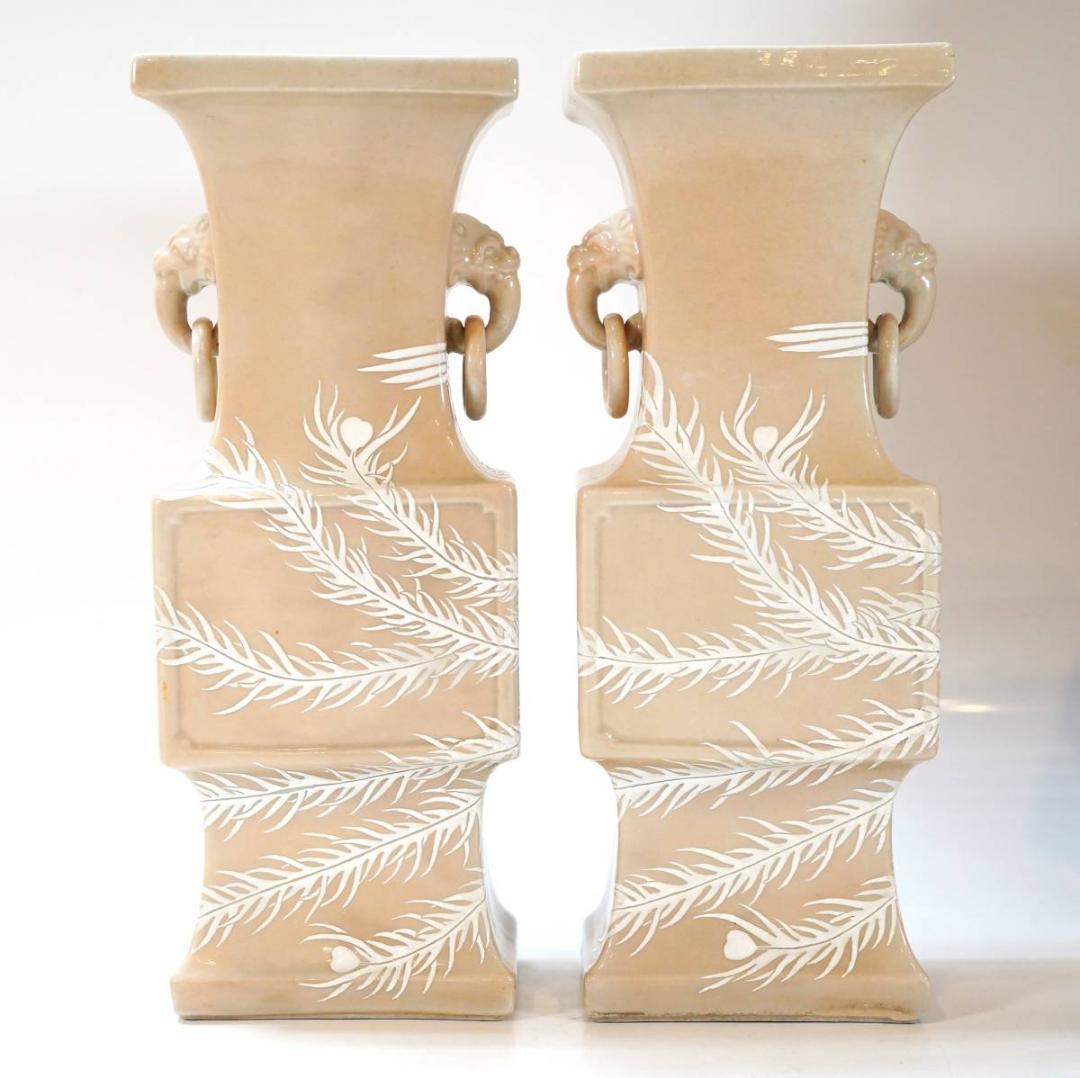 NA3347 九谷焼 名品 明治九谷伝説名工 相川雪花作 鳳凰文花瓶