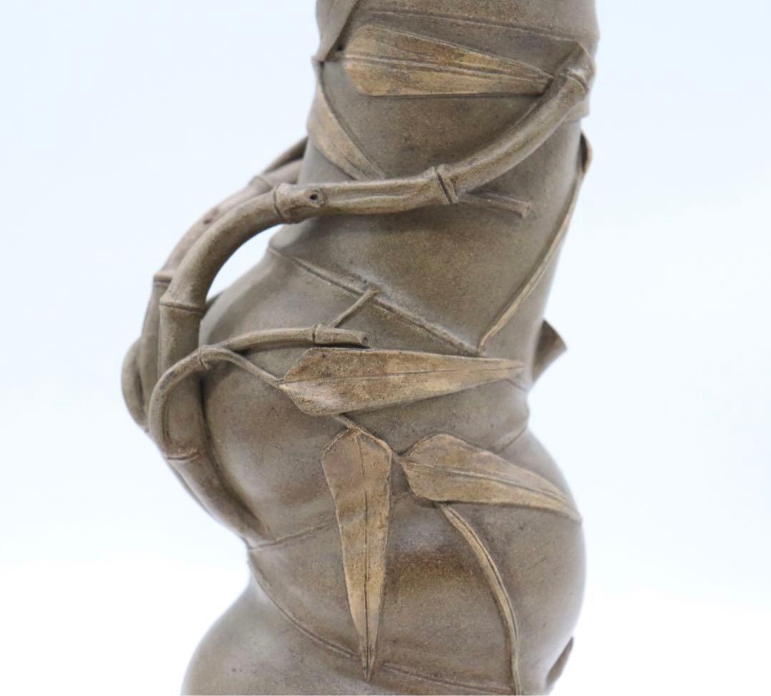 中国　黄泥竹型筆入　在銘　送料込み1117