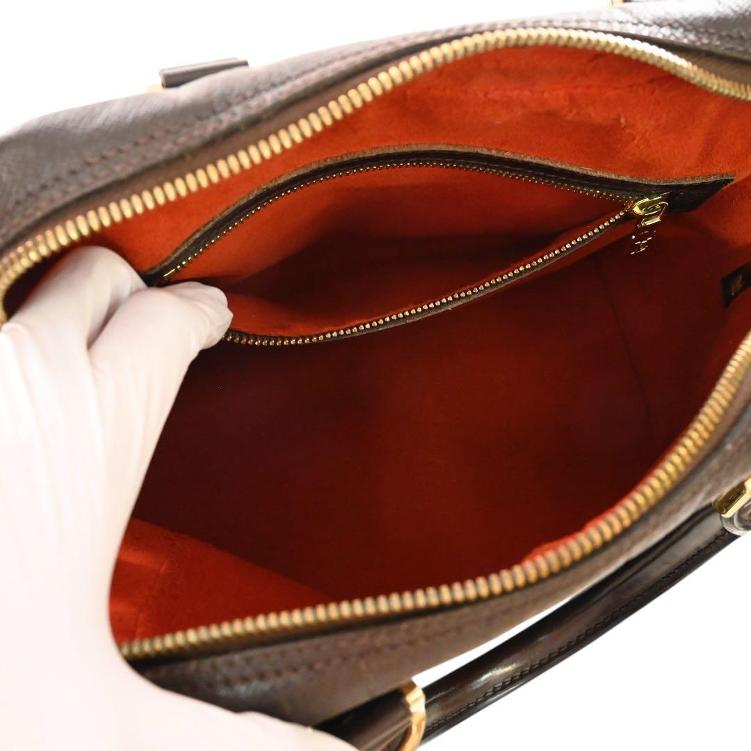 【美品】ルイヴィトン　ブレラダミエ・エベヌ　ハンドバッグ　ブラウン　レザー