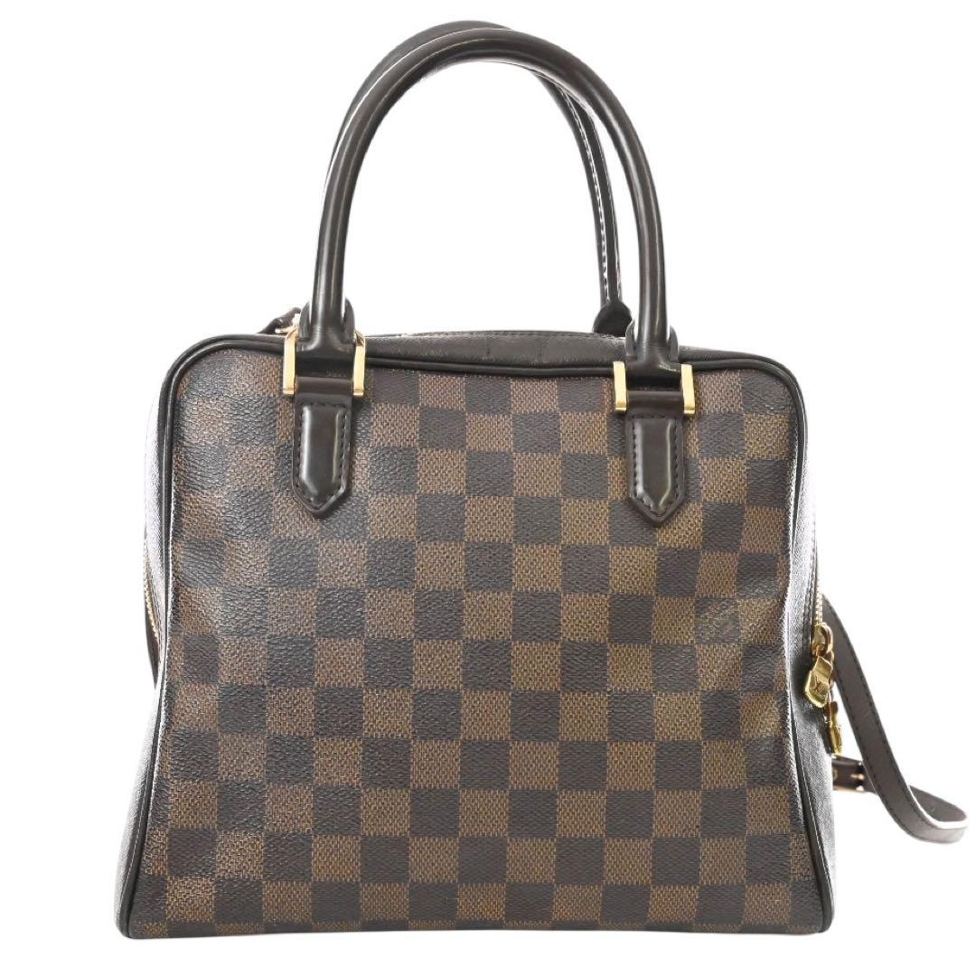 【美品】ルイヴィトン　ブレラダミエ・エベヌ　ハンドバッグ　ブラウン　レザー