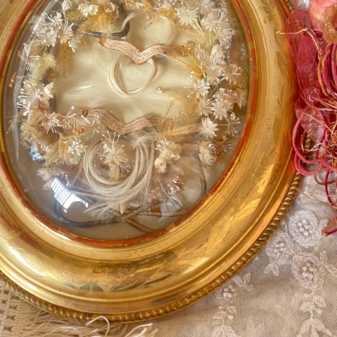 19世紀アンティークルリケール遺髪物 - メルカリ