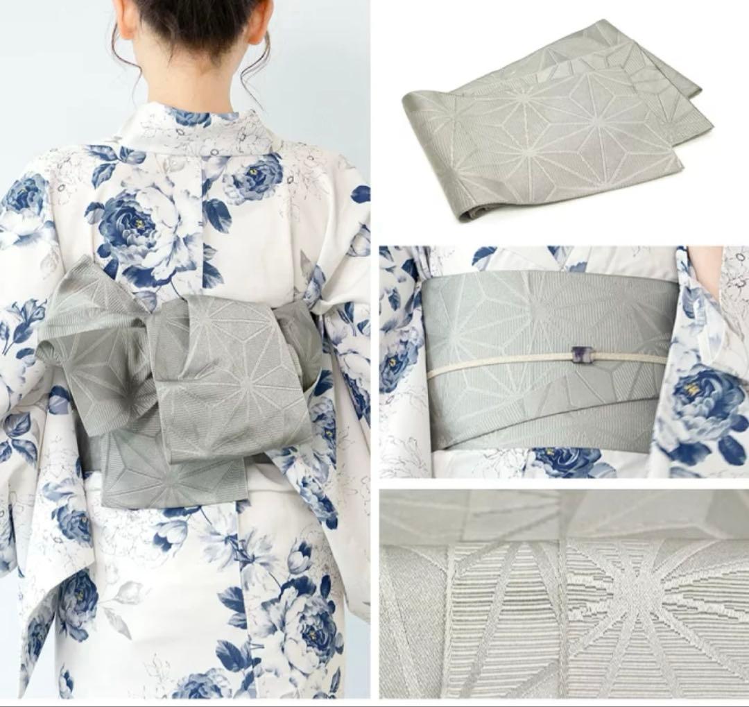 創美苑　新二部式　浴衣４点セット （浴衣＋帯＋下駄＋帯用マジックベルト付き）