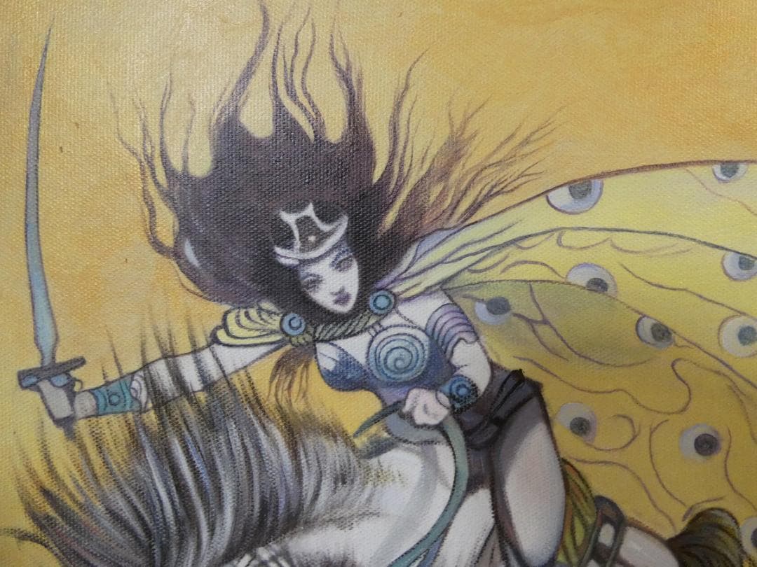 油絵 額付き 天野喜孝 F8 【 人物 】手描き 肉筆 - メルカリ