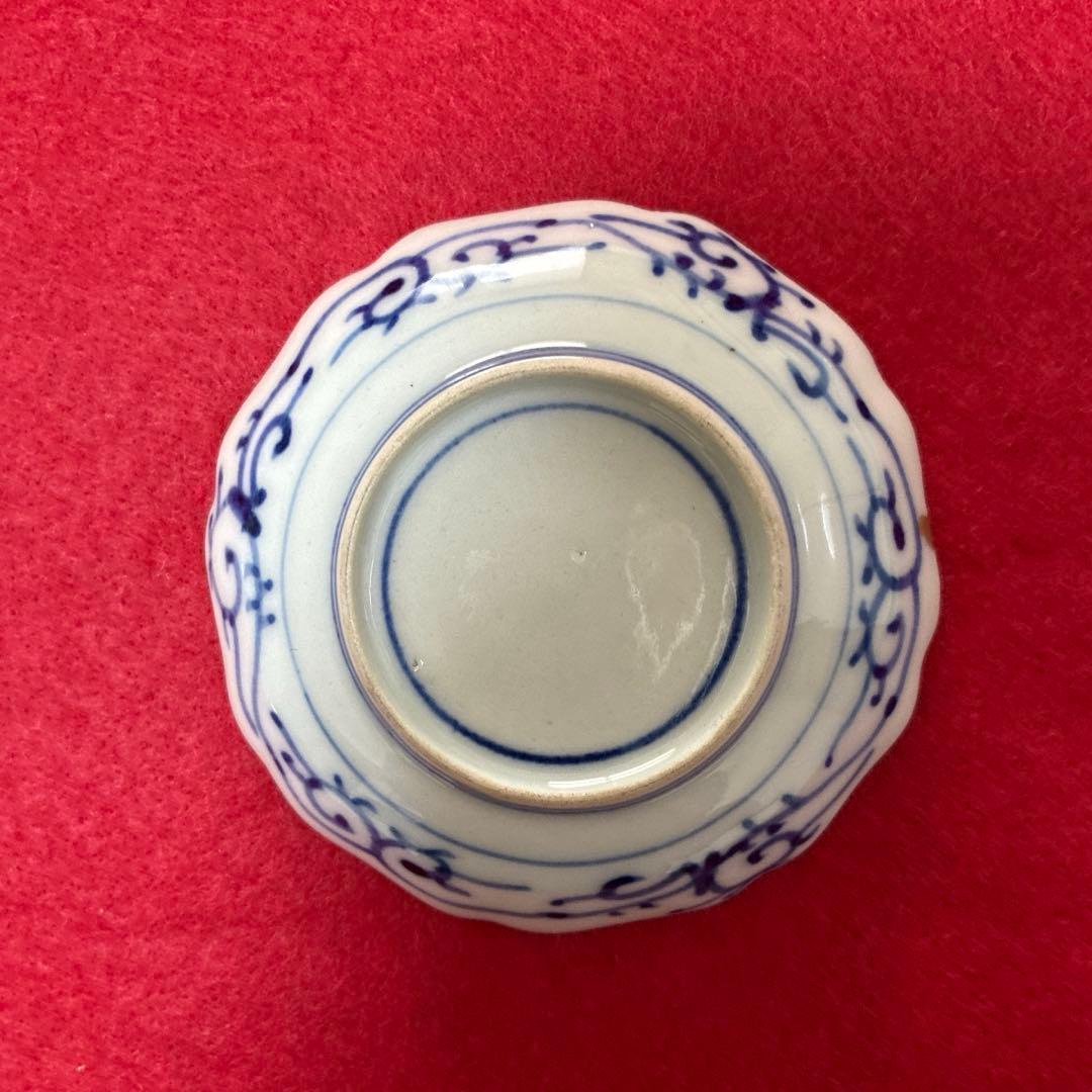 古伊万里 金彩 菊型 豆皿 小皿 5客