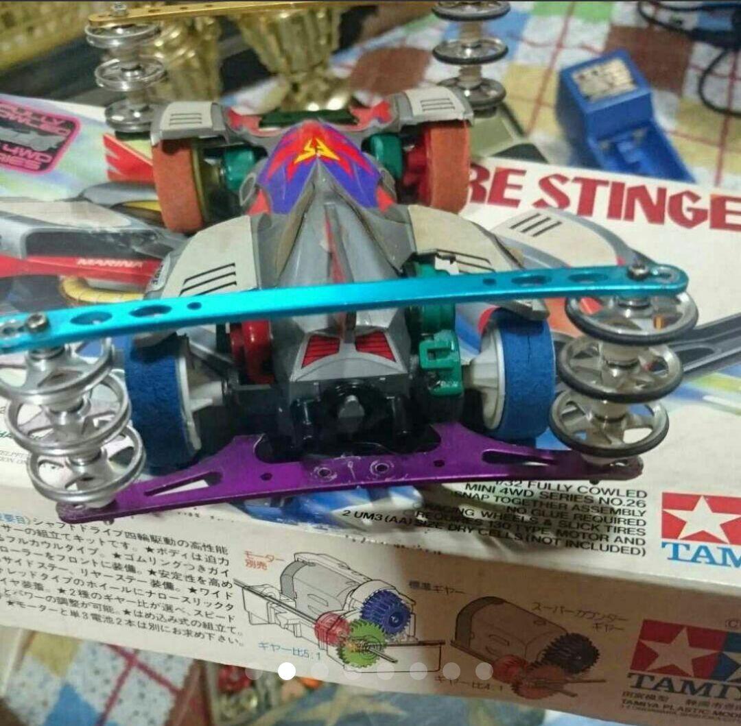 ミニ四駆完成品 街道レーサー 優勝マシン 狼パーツ  フェンスカー 狼モーター