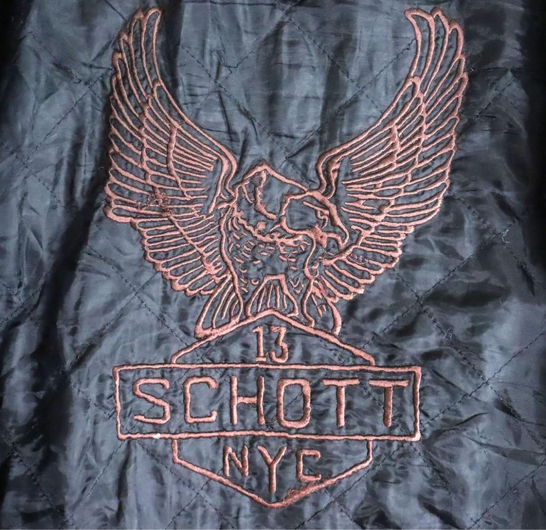 Schott シングルライダース 本革 レザージャケット 刺繍 イーグル