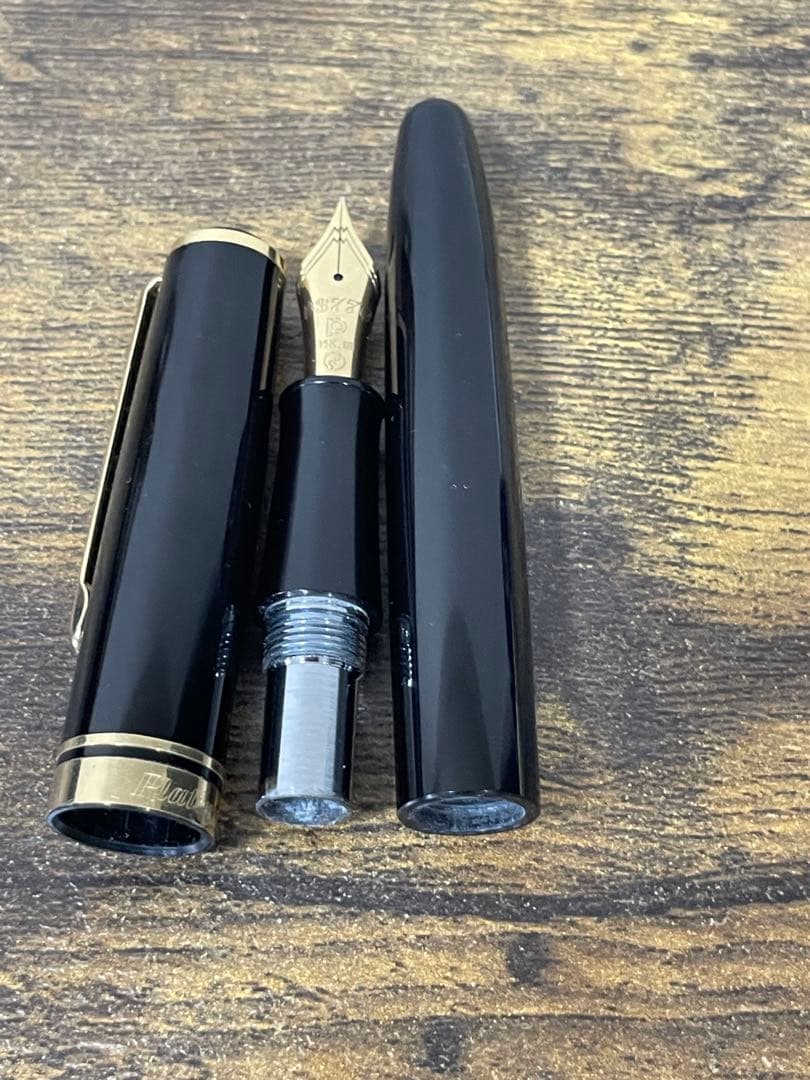 筆記確認＆洗浄済み　初期型　エボナイトペン芯　14金　細字　プラチナ　万年筆