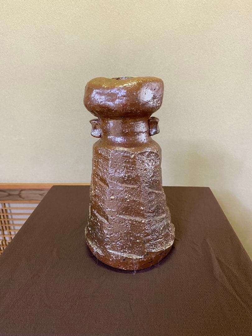 茶道具/花入 杉本忠造 信楽窯花入 共箱 茶道 華道