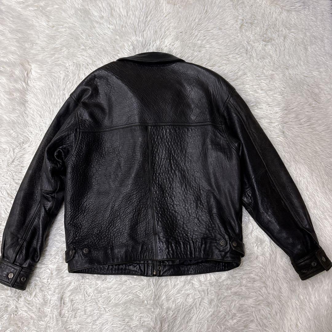 ROUNDTREE&YORKE レザージャケット S ブラック 黒 A2 G1