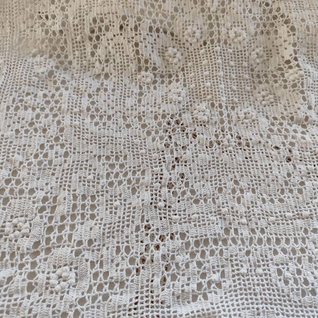 イギリスVintage クロッシェ編みレース フリークロス