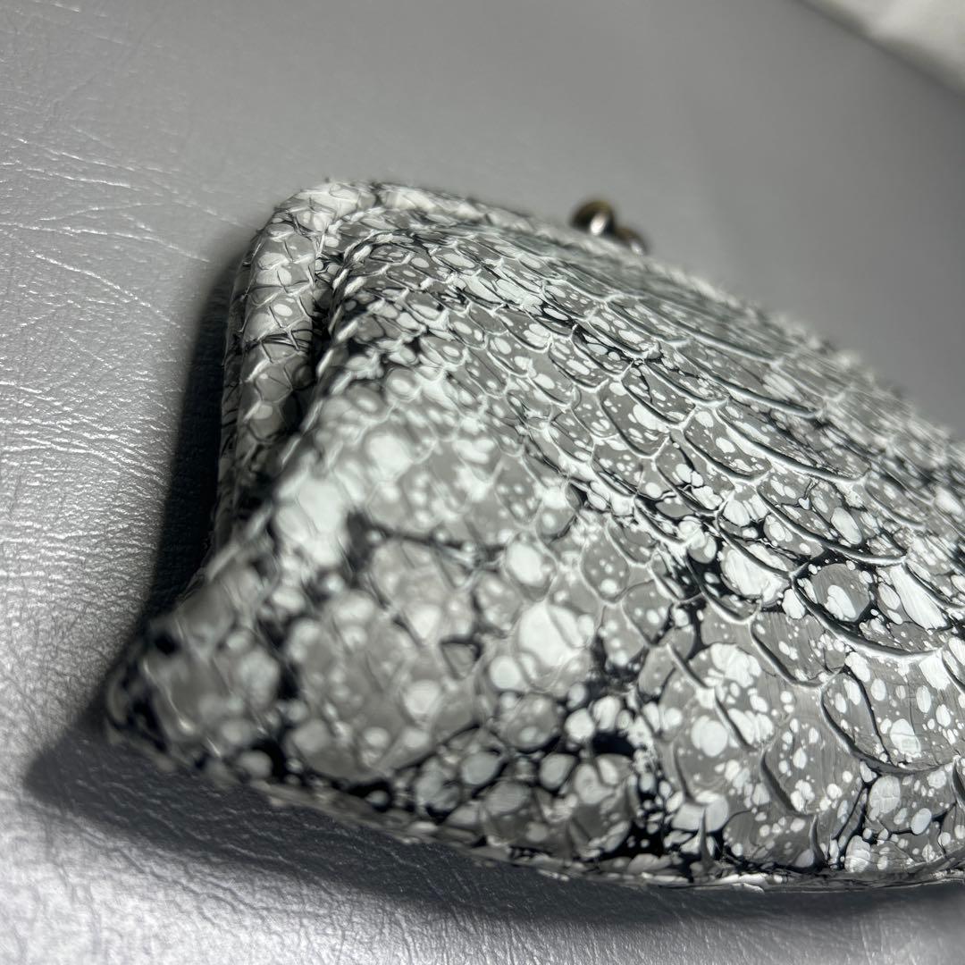 デ*丸様 genten ゲンテン 墨流し　がま口財布　さいふ　パイソン