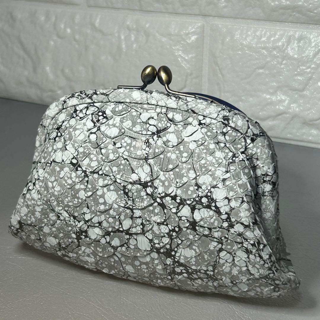 デ*丸様 genten ゲンテン 墨流し　がま口財布　さいふ　パイソン