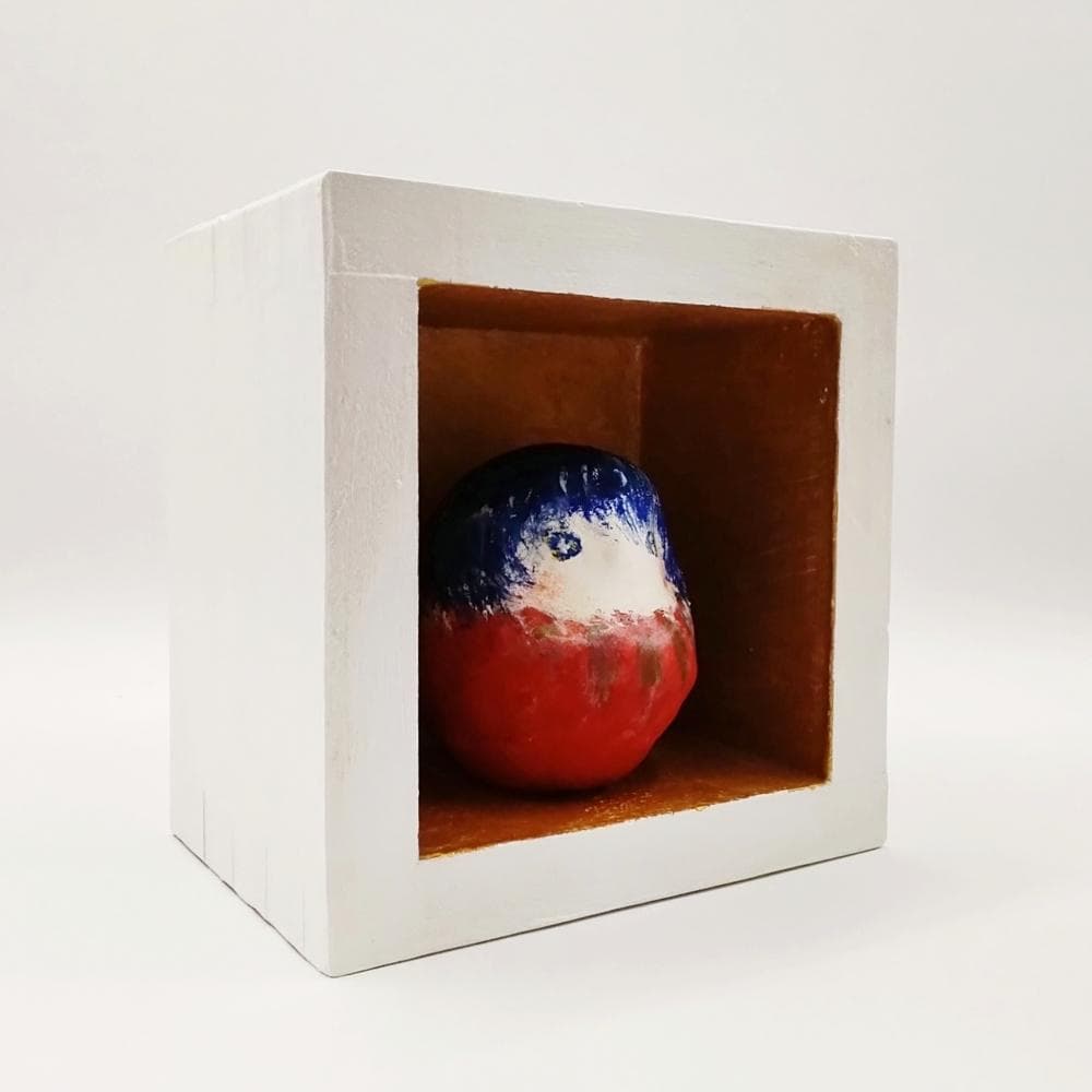 内野隆文 だるま姫 オブジェ 立体作品 ヴィンテージ達磨・枡 現代