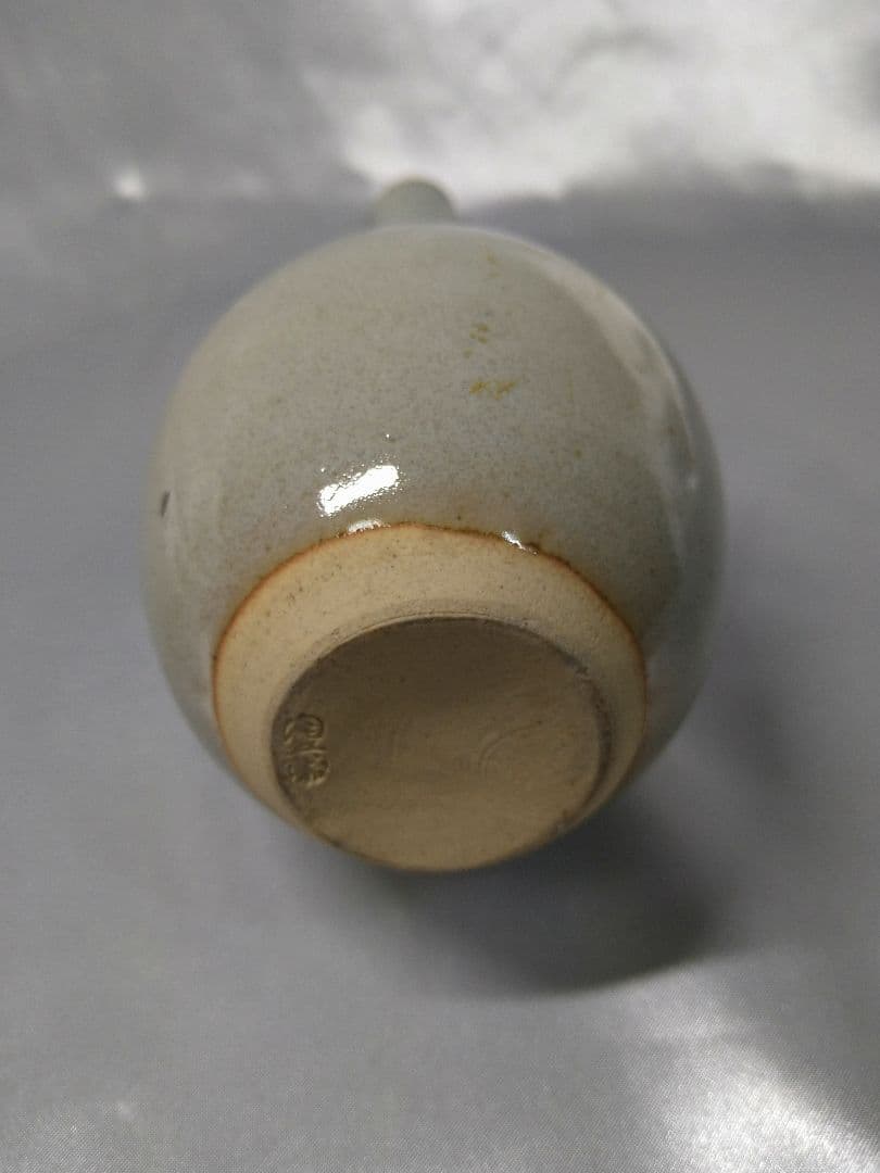 十二代田原陶兵衛 萩焼 深川窯 白磁 鶴首 花入 花器 美品