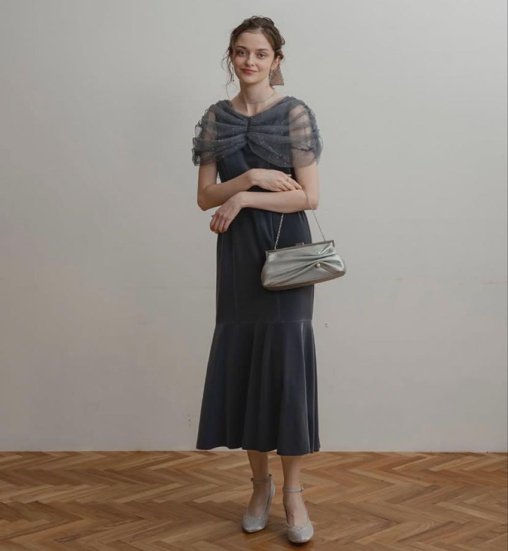 dolly doll チュールケープデザインマーメイドドレス