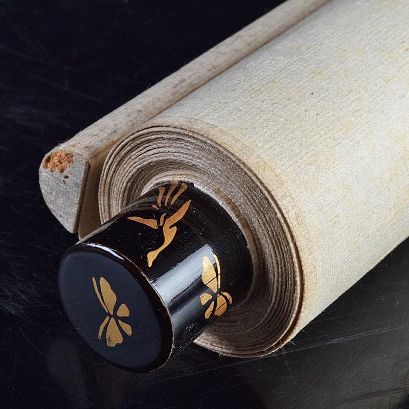 掛軸 文也画 山水図 山脇充夫 勅題海上雲遠書讃 絹本三