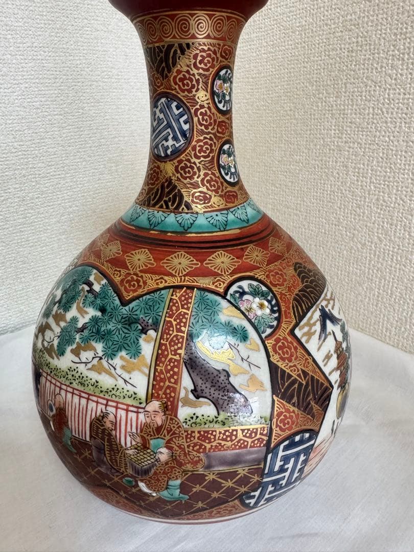 九谷庄三　木米　九谷焼花瓶　アンティーク