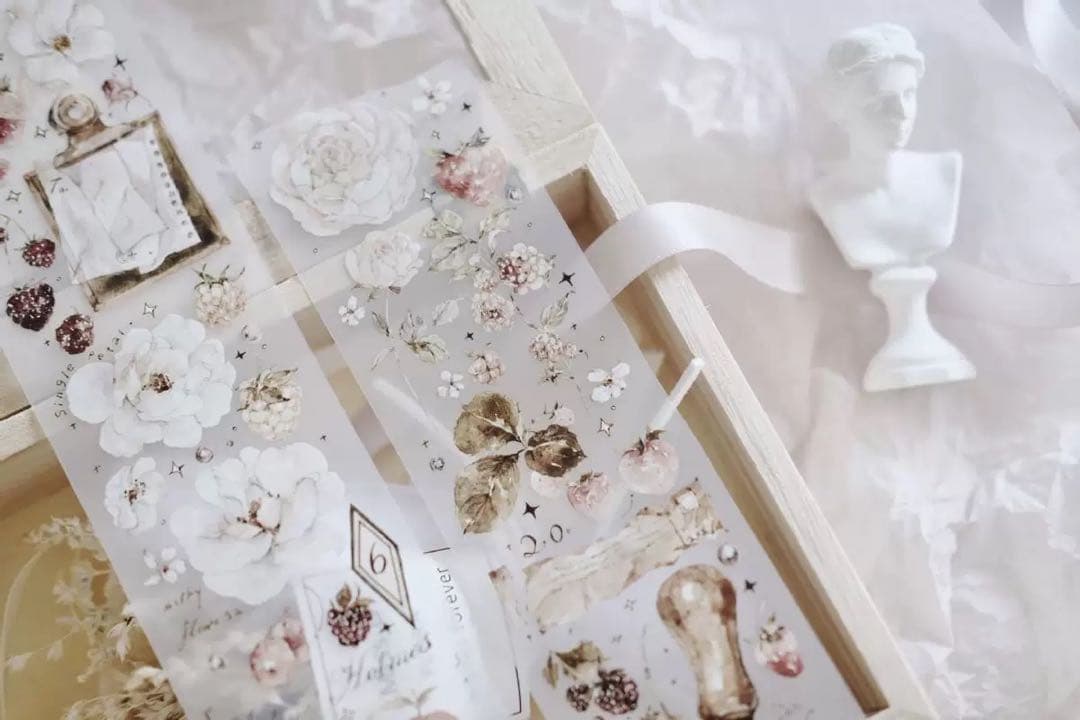 雀斑茶《玫瑰与浆果》海外マスキングテープ　マステ 【1637】