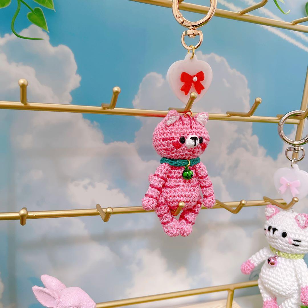 あみぐるみ　リボンハートとPUUCUトラちゃんキーホルダー☺︎他２点