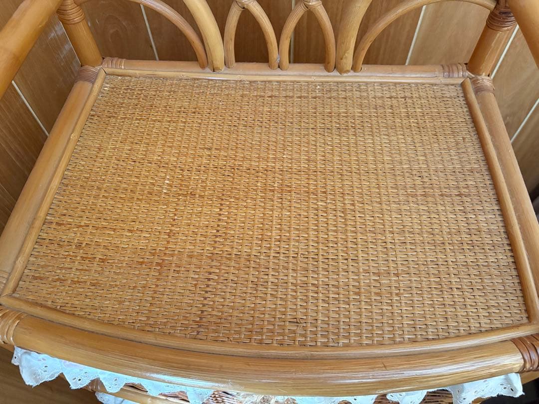 ラタン　ヴィンテージ収納　5段収納　キャスター付き チェスト　アンティーク