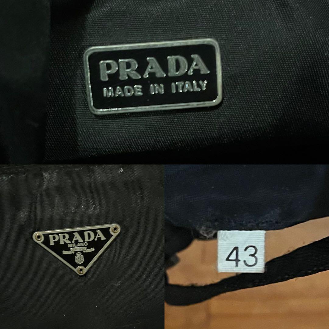 Prada プラダ アクセサリーポーチ ブラック 黒 ナイロン 三角ロゴ