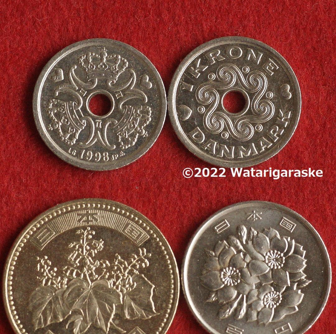 〒☆デンマーク1クローネx100枚☆1992-95年版流通品☆