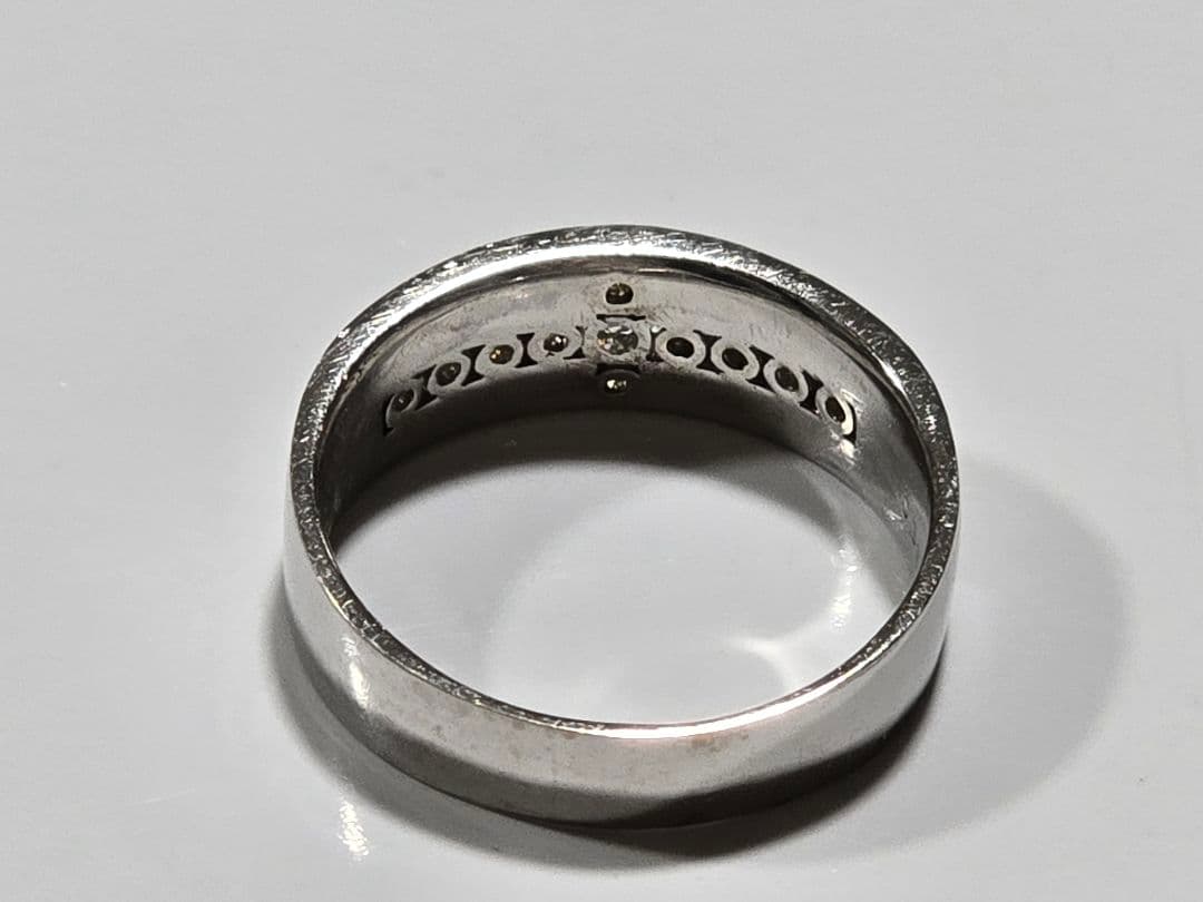 レオダイヤ0.33 K18WG 6.9g 18号 クロスデザイン リング