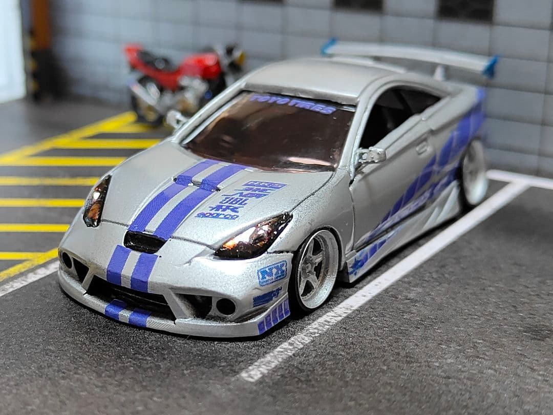 トミカ改造 トヨタ セリカ フルエアロ ワイスピ仕様 ☆深リム ☆ホットウィール