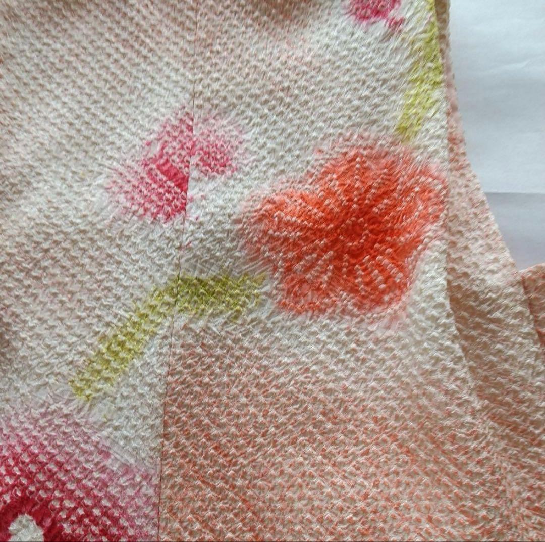 正絹総絞り手縫いの被布(中綿なし）・新品草履