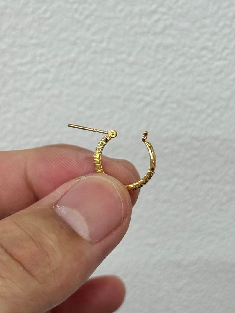 ★0.50ct★✨ダイヤモンドK18フープピアスイヤリング