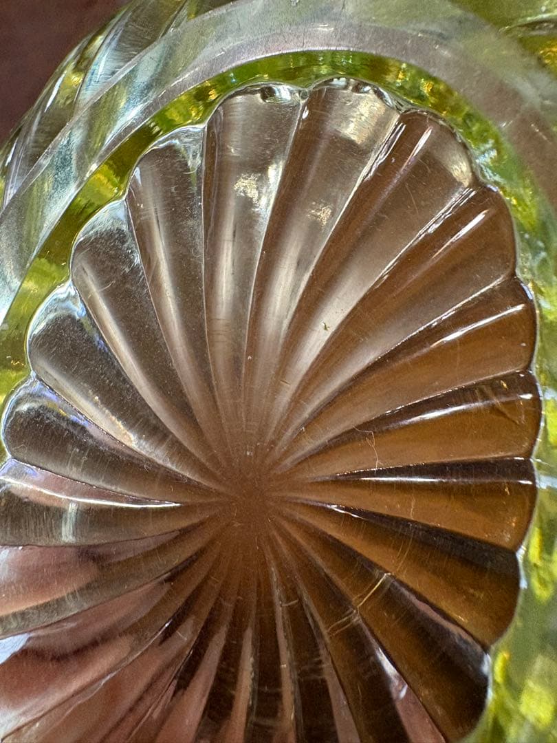 オールドバカラ バカラ ウランガラス 小物入れ バンブー レア 美品