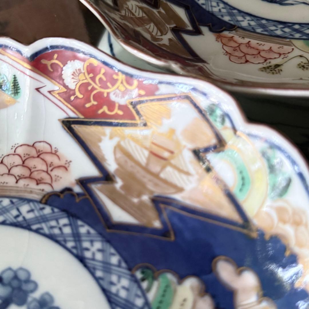K様へ感謝お嫁入り‼️降誕祭‼️GOLD伊万里錦手帆かけ舟❌山水❌米俵八寸皿6客