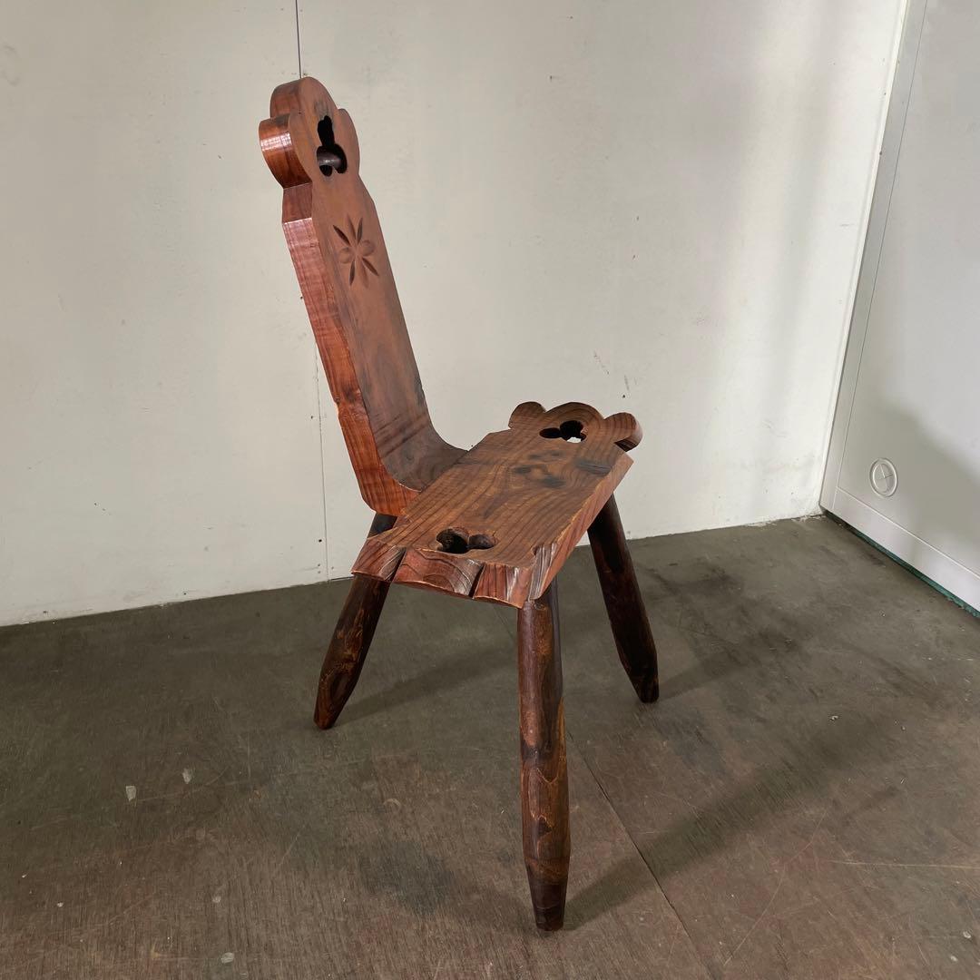 スペイン製】シェファードチェア 木製椅子 三本足 スペイン