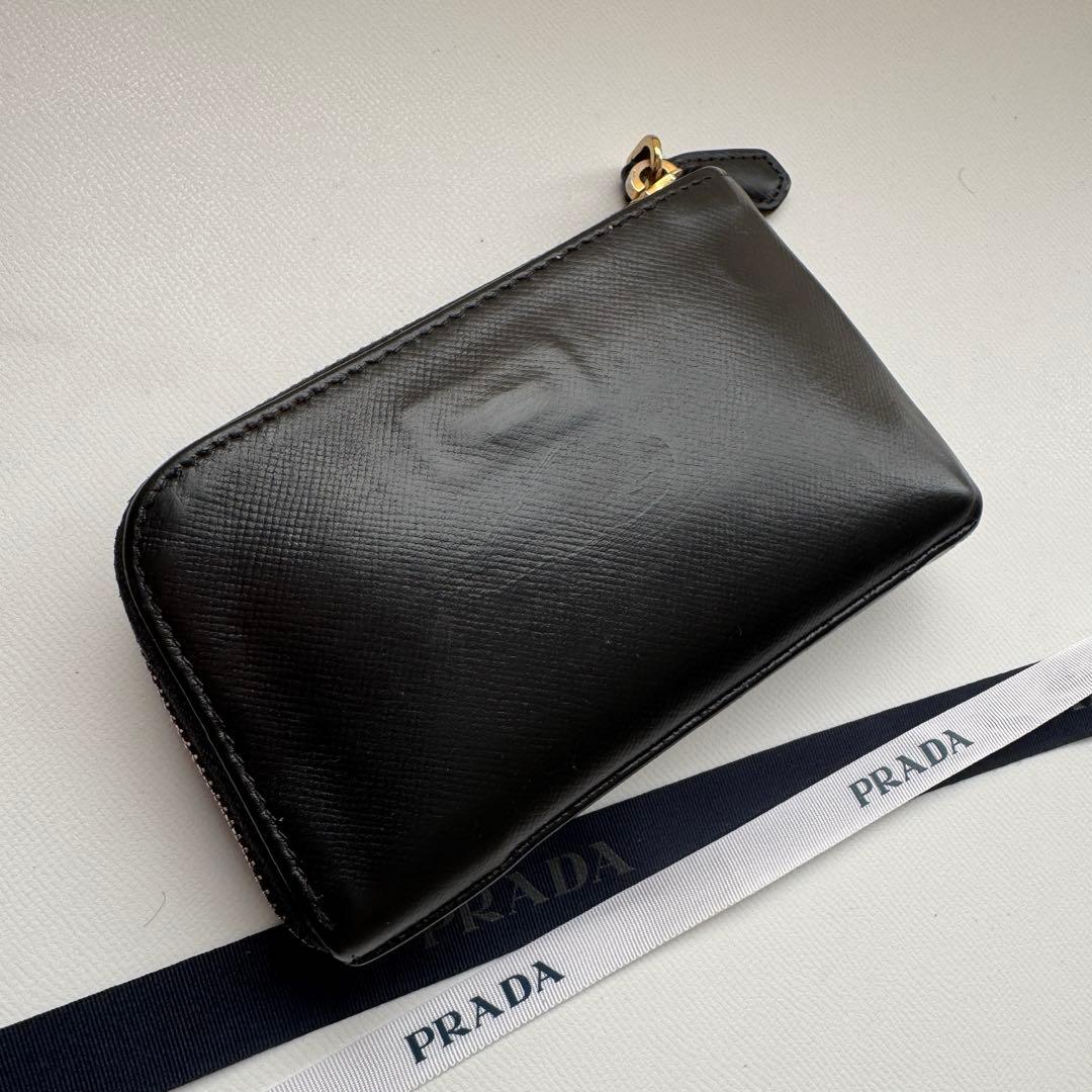 【美品】 PRADA プラダ ラウンドファスナー 財布 ケース 小銭入れ